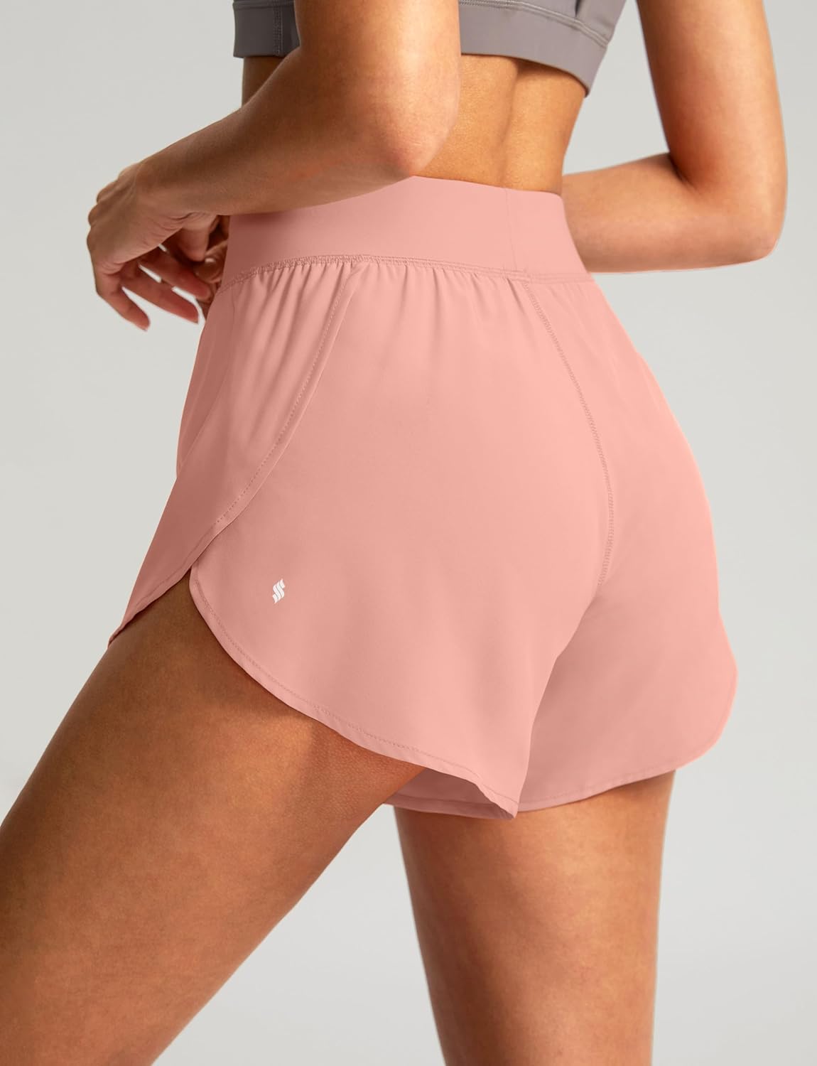 Soothfeel High Waisted Athletic Running Shorts - Quick Dry Dolphin Style for Gym Workouts