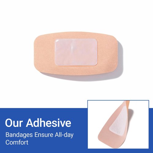 600 Pack Large Adhesive Fabric Bandages,2"x4" Flexible Wound Bandages,Breathable Strong Hold for First Aid & Wound Care