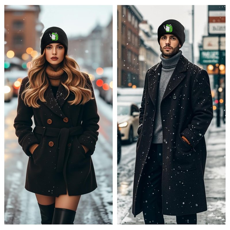 UYDOXCU Funny Cool Beanies Cute Gothic Knit Hat for Men and Women (Frog)