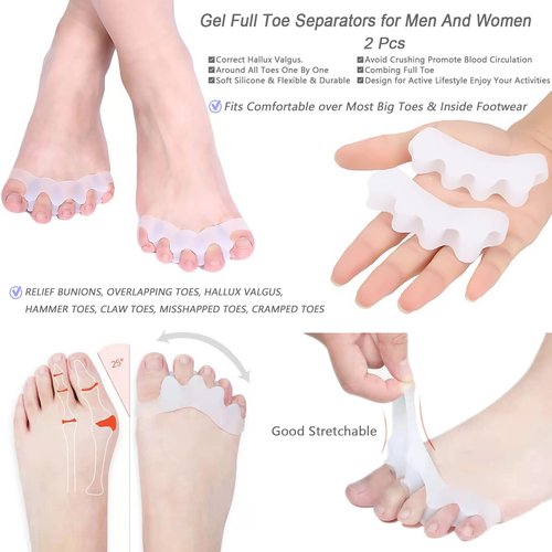 15Pcs Bunion Corrector, Hallux Valgus Relief Pads Toe Spacer Straightener Big Toe Separator Correction Splint Hammer Gel Metatarsal Sleeve Protector Brace Exercise Strap