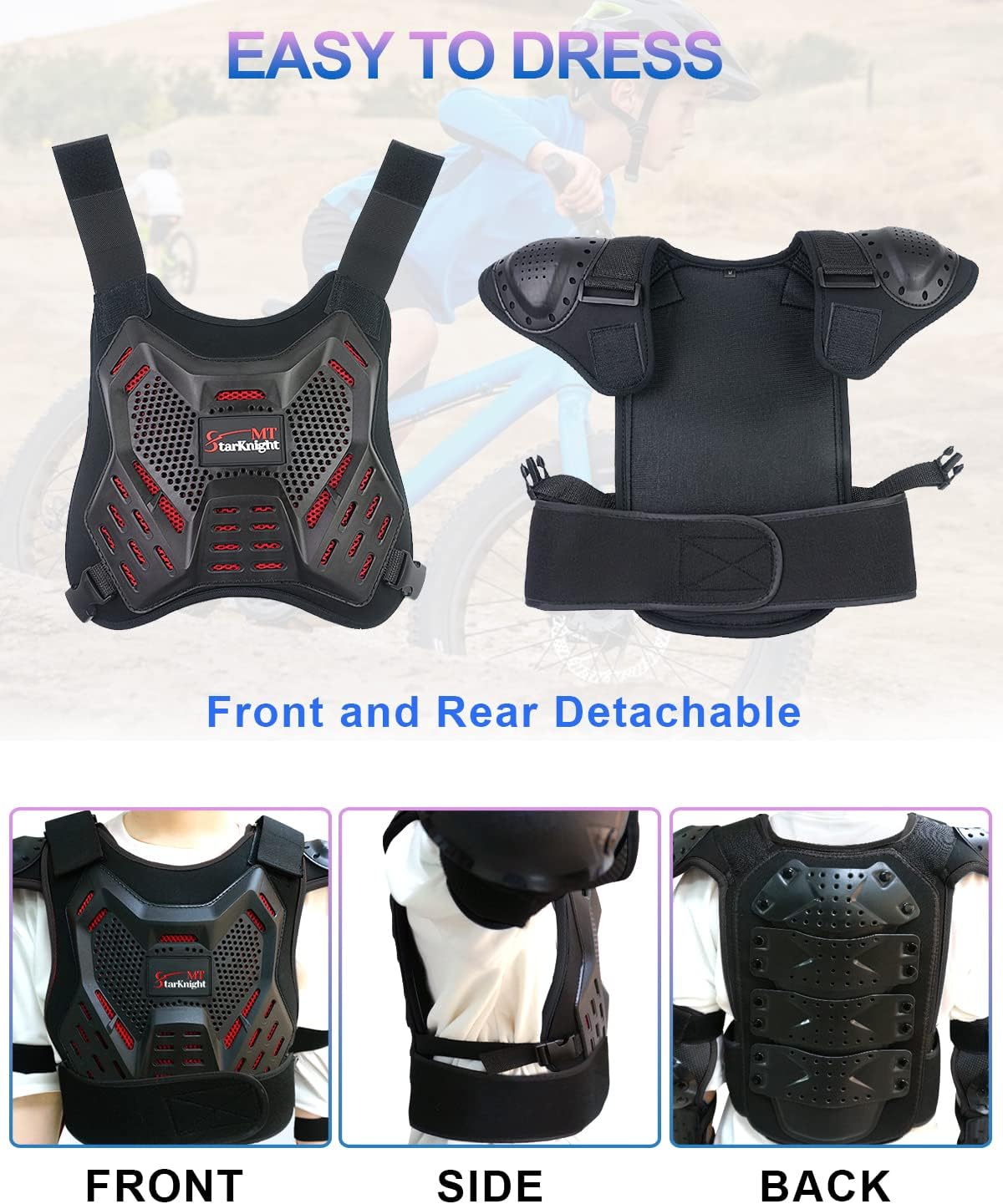 StarknightMT Kids Dirt Bike Gear - Youth Protective Motocross Armor Suit | Chest Protector for Boys & Girls