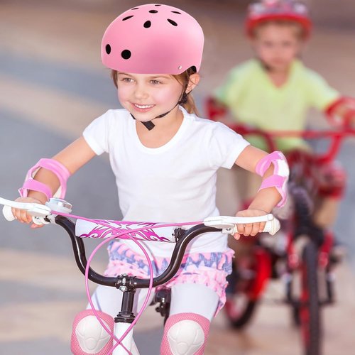FOOKCIAN Kids Helmet - Adjustable Toddler Skateboard Helmet with Knee, Elbow Pads & Wrist Guards | Ages 2-14