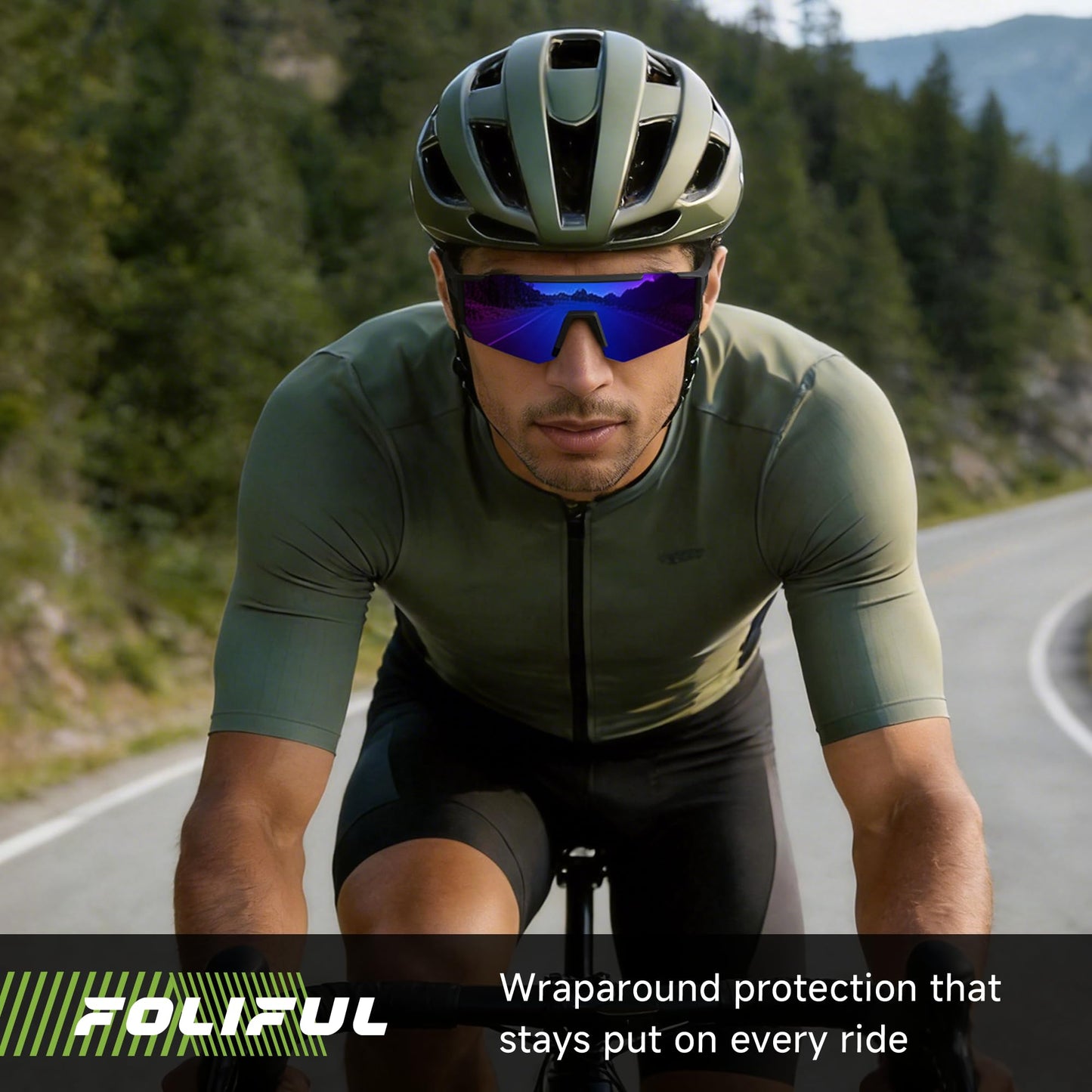 Foliful 3 Pack Polarized Sports Sunglasses Men Women, Running Mens Sunglasses UV Protection for Baseball Cycling Fishing, Grey/Grey/Ash