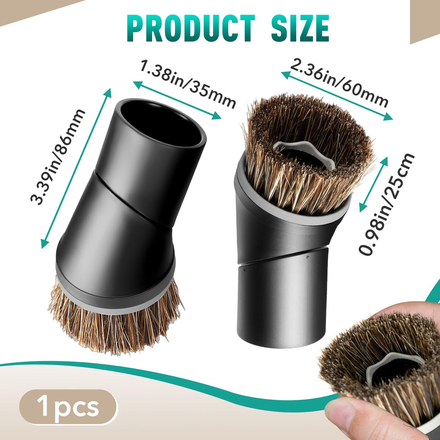 Gfdoso Vacuum Cleaner Dust Brush for Miele C and S Series, 35mm Dusting Brush SSP-10, 07132710, 360° Swivel Neck Replacement Dusting Brush for Vacuuming Sofas, Keyboard, Tables Any Furniture