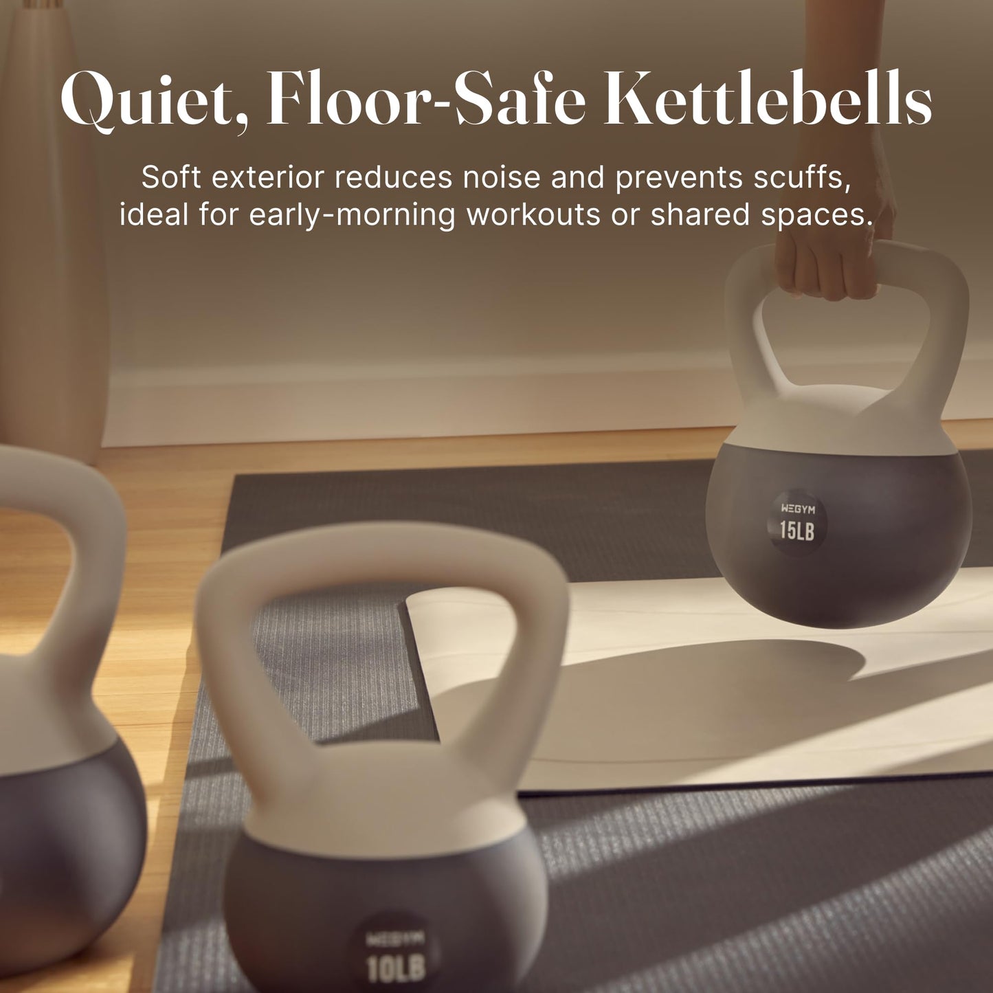 WeGym Soft Kettlebell with Cushioned Impact Resistant Base, Anti Slip Wide Grip Handle for Home Workouts, Weightlifting, Full Body Training (25LB Rose)