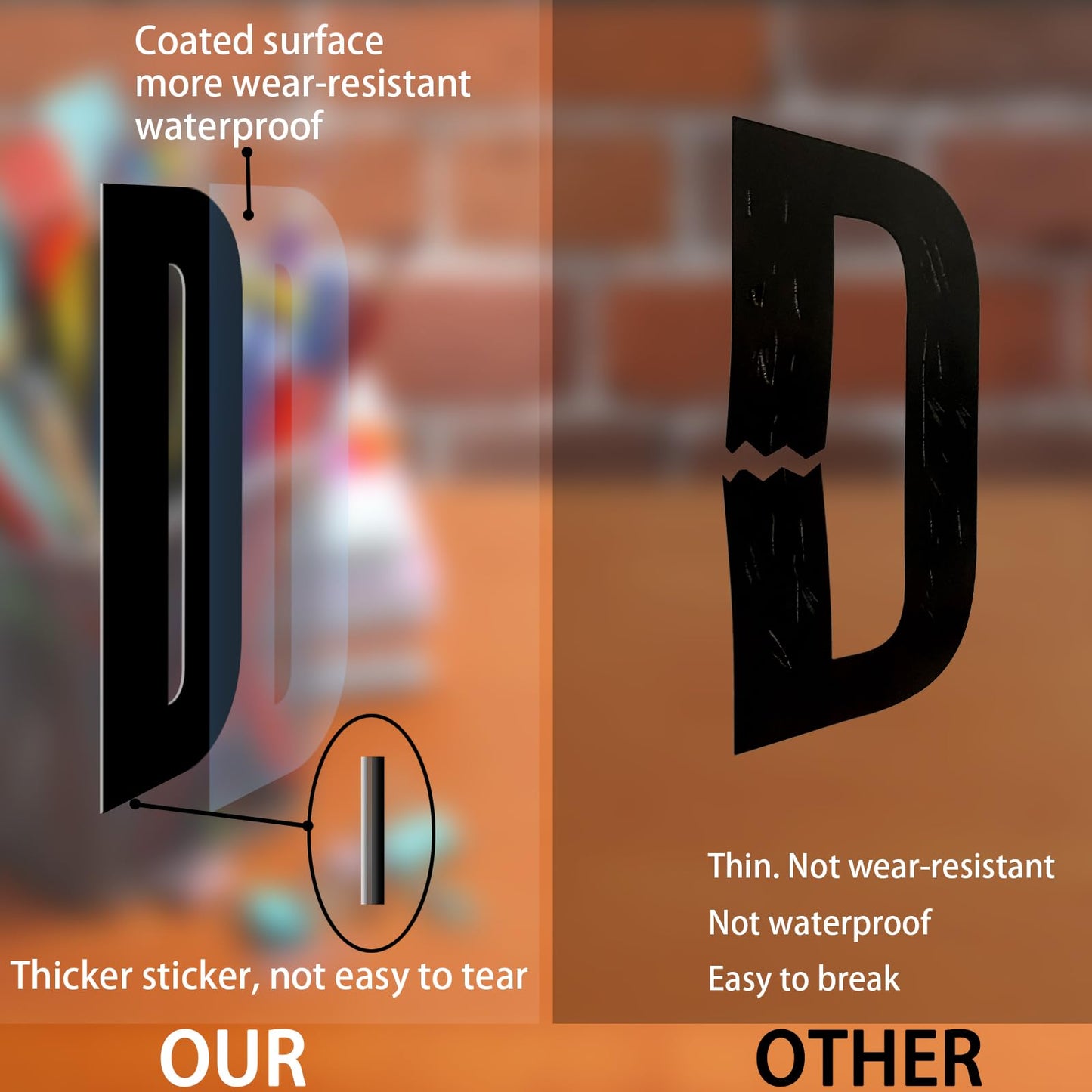 Llewyn 1635 Pieces 30 Sheets Letter Stickers,Vinyl Mailbox Numbers Alphabet Stickers,Self Adhesive Waterproof Decals for Mailbox,Bulletin Board,Window,Door,Sign,Address Number(1Inch Black)