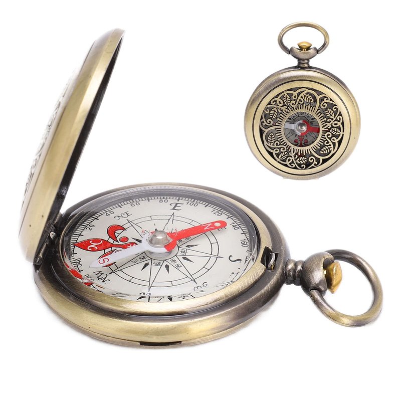 Brass Compass Hiking Durable Shockproof Waterproof Navigation Tool for Outdoor Camping Hunting Survival J35 Model