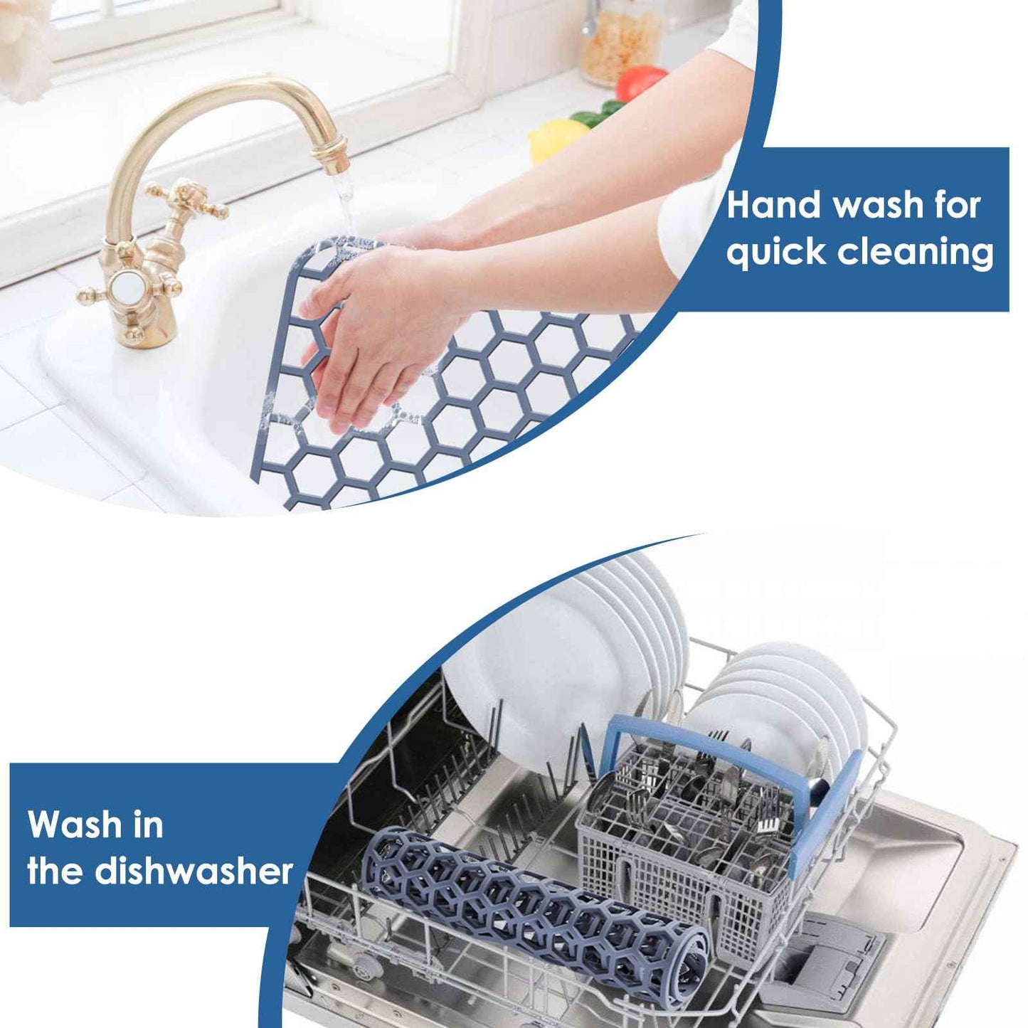 Bestjing Silicone Sink Protector for Kitchen Sink - 18.3''x12.5'' Kitchen Sink Grid Accessory, Non-slip Heat Resistant Sink Grid Dry Mat for Bottom of Porcelain Stainless Steel, Dishwasher Safe