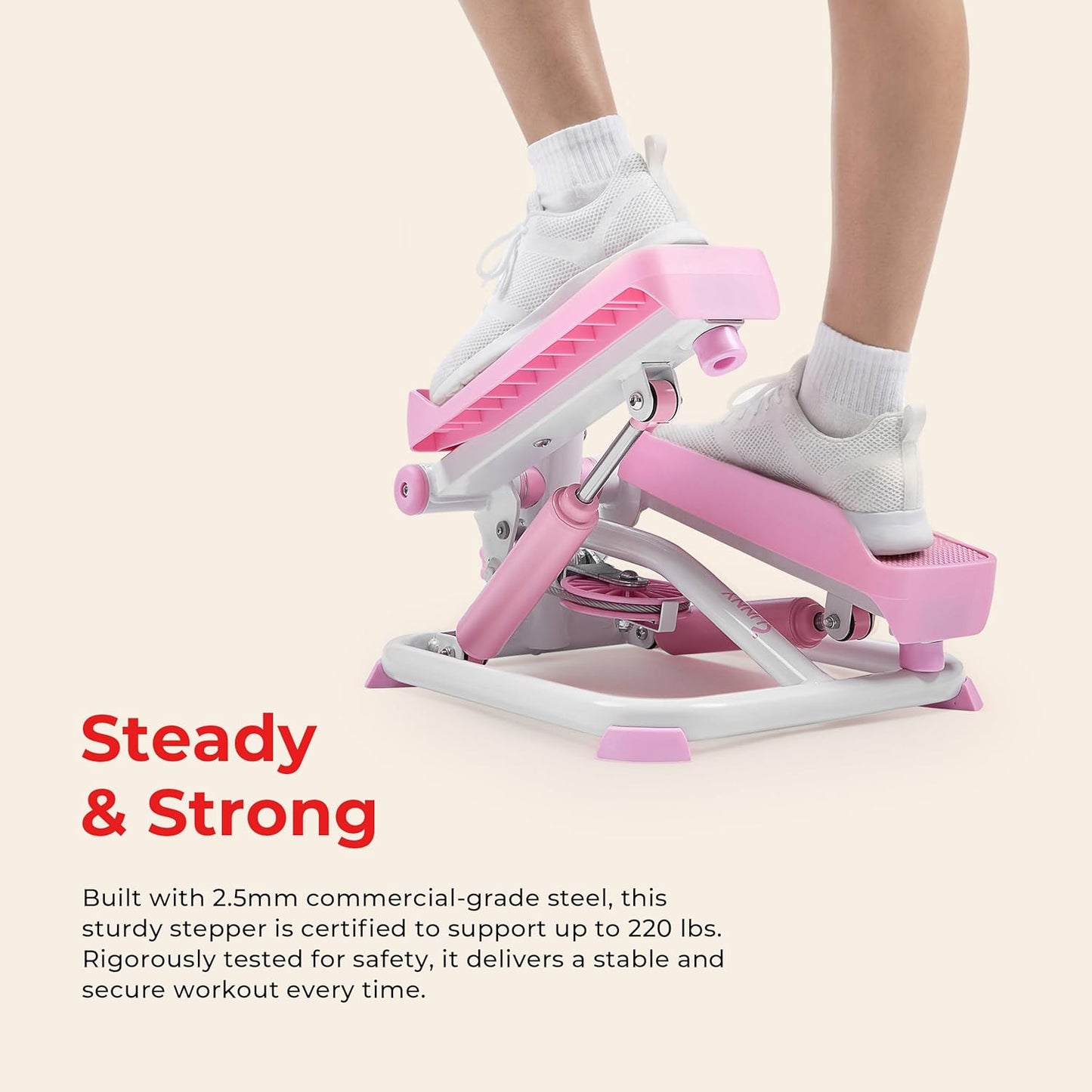 Sunny Health & Fitness Mini Stepper - Full Body Cardio Workout Machine with Free SunnyFit App & Resistance Band