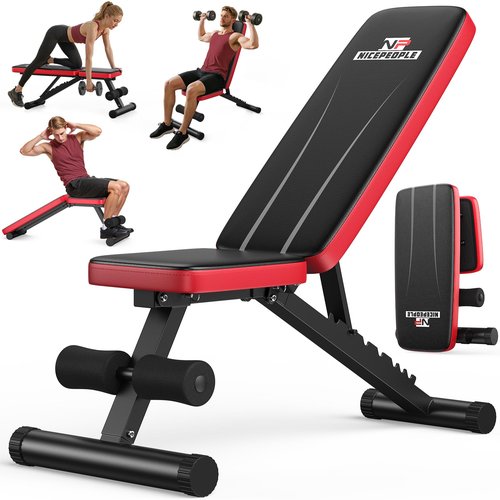 NICEPEOPLE Basic Weight Bench for Home Gym, 8 Backrests Adjustable Bench with 660LBS Weight Capacity for Chest Shoulders Arms Muscles, Foldable and Compact for Small Space Apartment Room