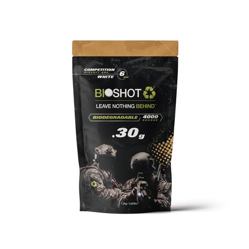 Bioshot Biodegradable Airsoft BBS .30g Super Slick Polish - Seamless Competition Match Grade for All 6mm Airsoft Guns and Accessories (4000 Rounds, White) by Bioshot