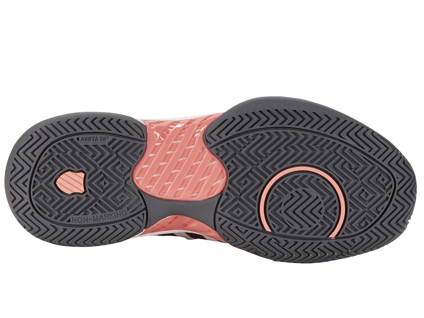 K-Swiss Women's Pickleball Supreme Shoe, Asphalt/White/Peach Amber, 7.5 M