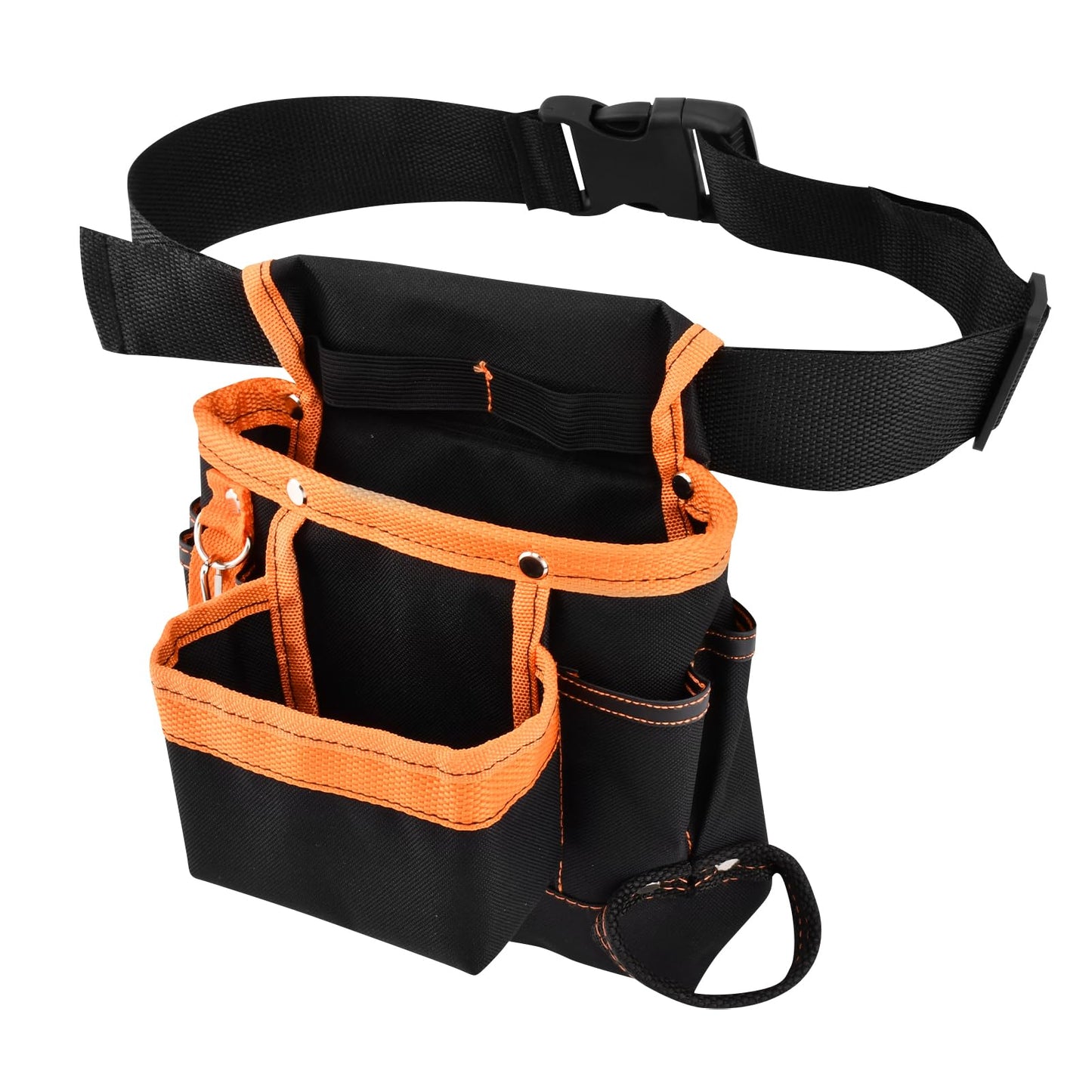8 Pockets Tool Pouch, Utility Organizer Pouch Waist Bag for Tools, Adjustable Belt Work Apron for for Technician Maintenance Electrician Carpenter Woodworker Roofing Hardware Tools(SIZE:9.45x9.84inch)