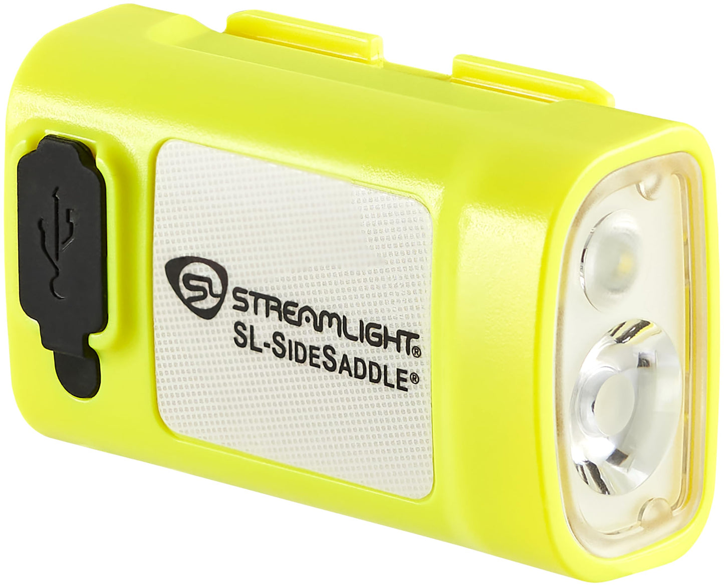 Streamlight 61631 SL-Sidesaddle 400-Lumen USB Rechargeable Hands-Free Universal Hard Hat, Helmet, and Headgear LED Light with Mount Kit, Rechargeable Battery, USB-C Cable, Yellow