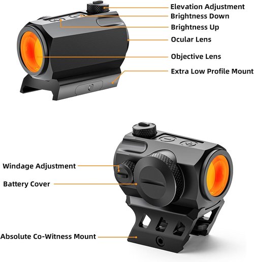 2MOA Red Dot Sight - Motion Awake Technology, 11 Brightness Levels, IPX7 Waterproof, 1000G Shockproof | 20mm Rail Mount