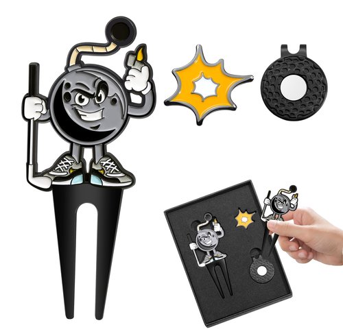 Jecten Funny Divot Repair Tool Gift Set, Cute Bomer Magnetic Ball Marker with Divot Tool, Enamel Golf Ball Marker for Putting Green, Funny Divit Golf Tool Gifts for Women Men Golf Accessorie
