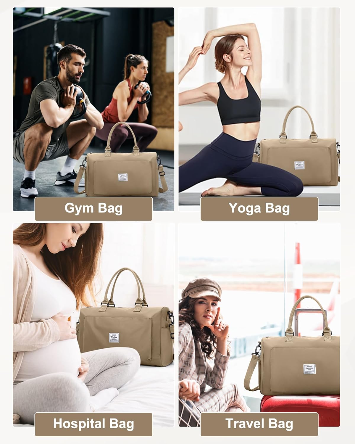 Skiennix Women's Gym Bag - Stylish Travel Duffel Tote for Weekend & Overnight Use
