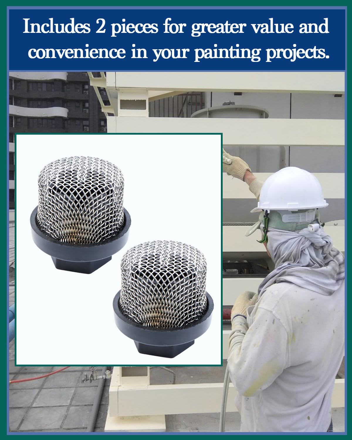 LUCKXUANYUAN 2Pack 246385 Inlet Strainer,Hose Inlet Strainer Filter, 7/8 unf Compatible with Graco 390 395 490 495 495 595 3400 Airless Sprayer Paint Sprayer Parts, for Sprayer Filters.