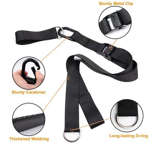 Adjustable Squat Bar Extension Straps – High - Strength Tear - Resistant Fitness Straps Compatible with Home Gym Cable Machines Ideal for Squats & Leg Workouts Secure Metal Buckles Easy Installation