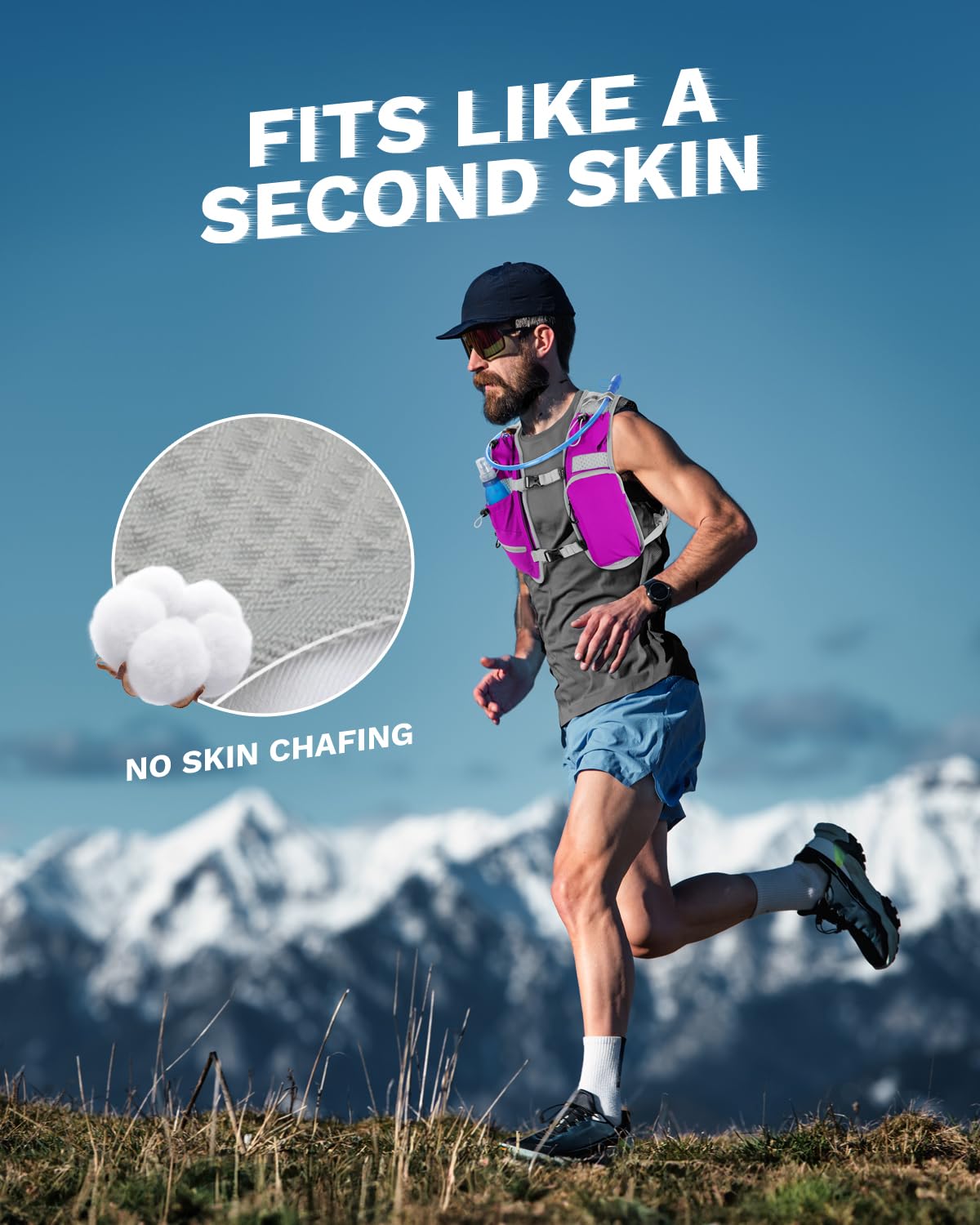 Running Vest for Women and Men, Hydration Running Backpack, Runners Vest, Hydration Vest for Running, Walking, Marathon, Hiking, with Front Phone Holder, Adjustable Chest and Waist Strap