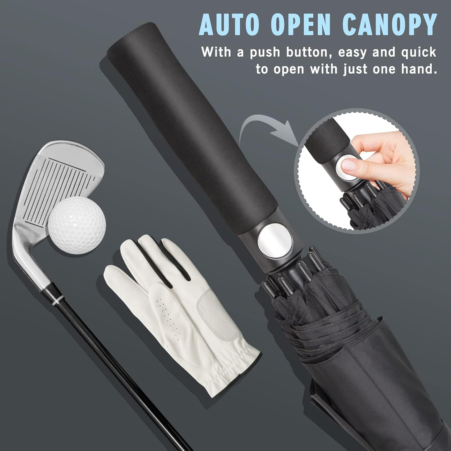 ZOMAKE Golf Umbrella - Windproof Extra Large Double Canopy for Rain & Sports | 51-72 Inch Options