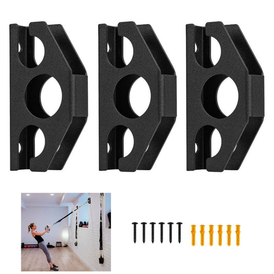 Wpbhk 3 Pcs Resistance Band Wall Anchors - Space Saving Wall Mount Anchors for Home Gym Workouts, Strength Training, Physical Therapy Exercise, Fitness with Mounting Screws