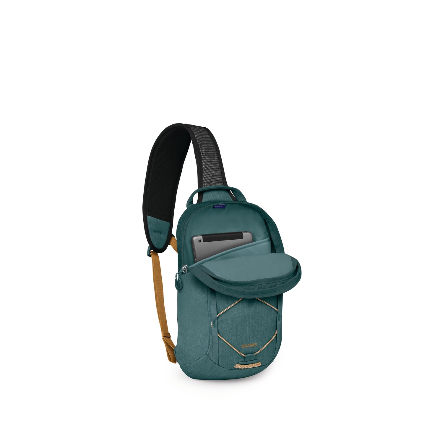 Osprey Quasar Shoulder Sling Bag - Everyday Crossbody Backpack with Laptop Sleeve, Bottle Pocket, & Phone Pocket, Torrent Blue Heather
