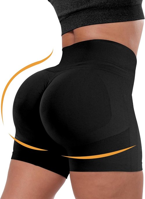 CHRLEISURE Women's High Waisted Booty Shorts - 4 Pack Seamless Workout Gym Shorts for Ultimate Comfort