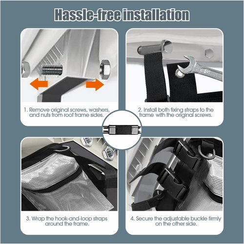 asdmm Golf Cart Ceiling Storage Bag - Overhead Mesh Organizer Compatible with Club Car Precedent, Tempo, Onward, Durable Golf Cart Storage Bag Supplies