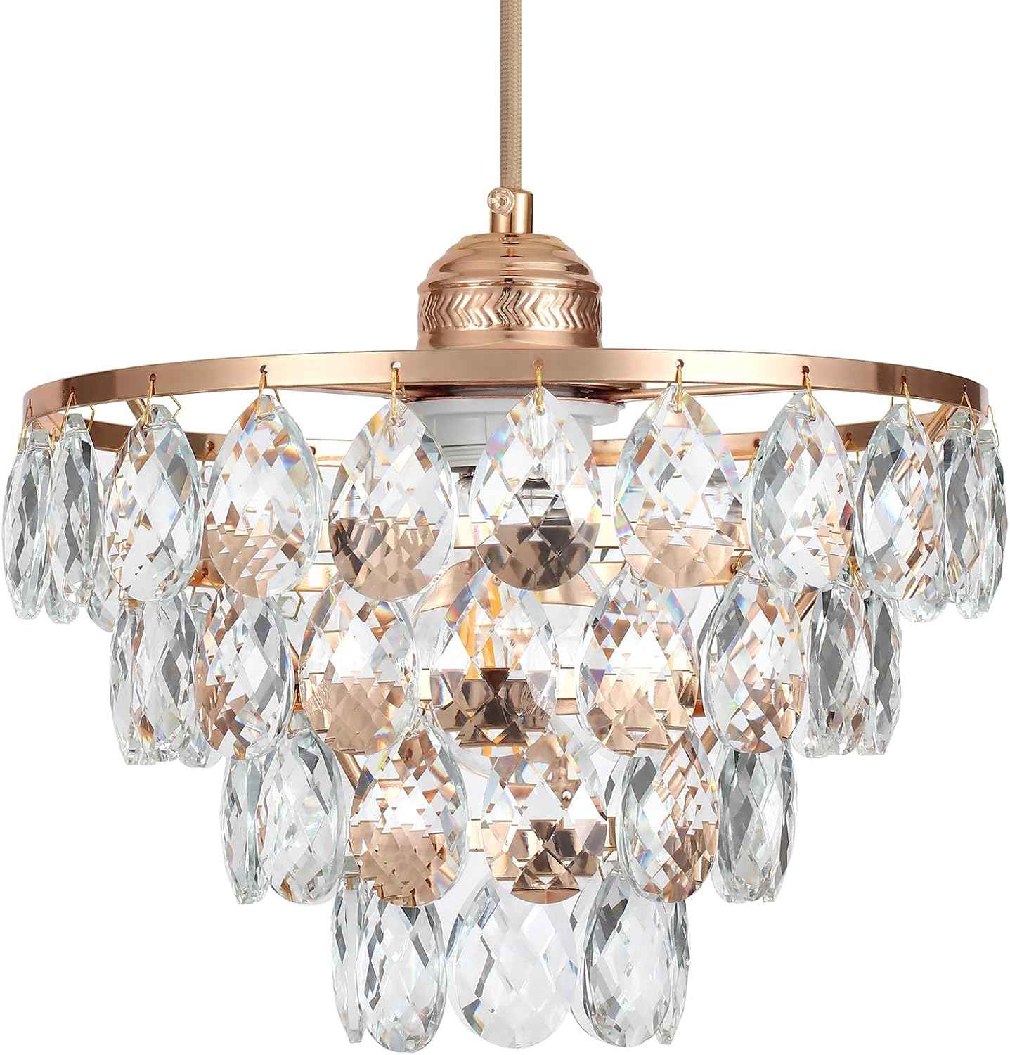 Gold Crystal Mini Chandelier - Modern Flush Mount Ceiling Light for Hallway & Bedroom