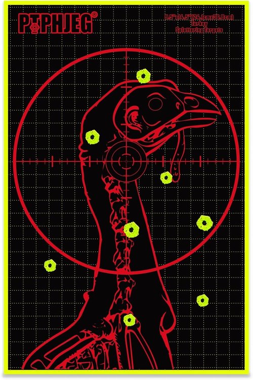 Fluorescent Splatter Turkey Targets - Highly Visible Shotgun Target Stickers for Practice | 9.5x14.5” (10/25/50 Pcs)