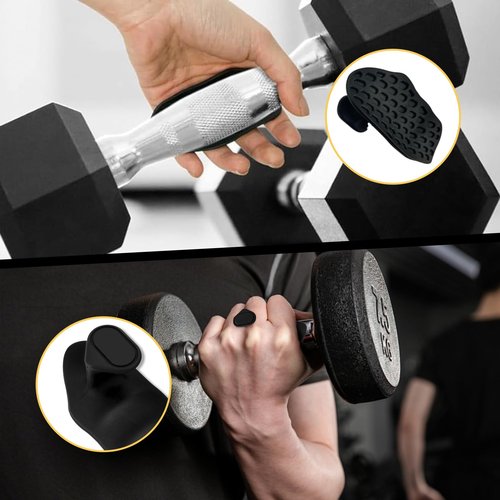 ZHIYUEJING 4PCS Weight Lifting Grips for Men and Women,Non-Slip Rubberized Fingerless Gym Grips,Rypt Grip for Shrugs,Rows & Deadlifts