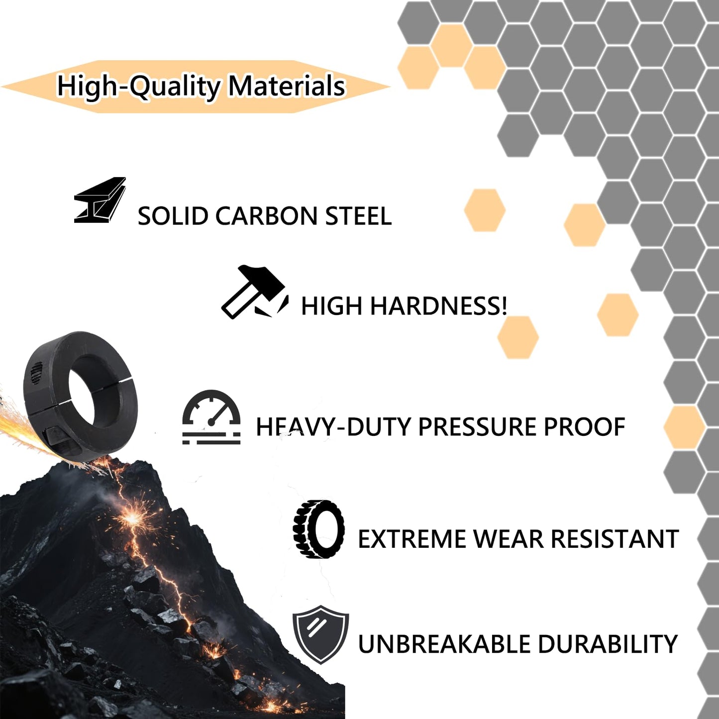 Jayen Steel Office Chair Sagging Fix Clamp - Heavy Duty Height-Lock Bracket for Failed Gas Cylinder, Prevents Chair Sinking (No Replacement Needed) - 2 Pack