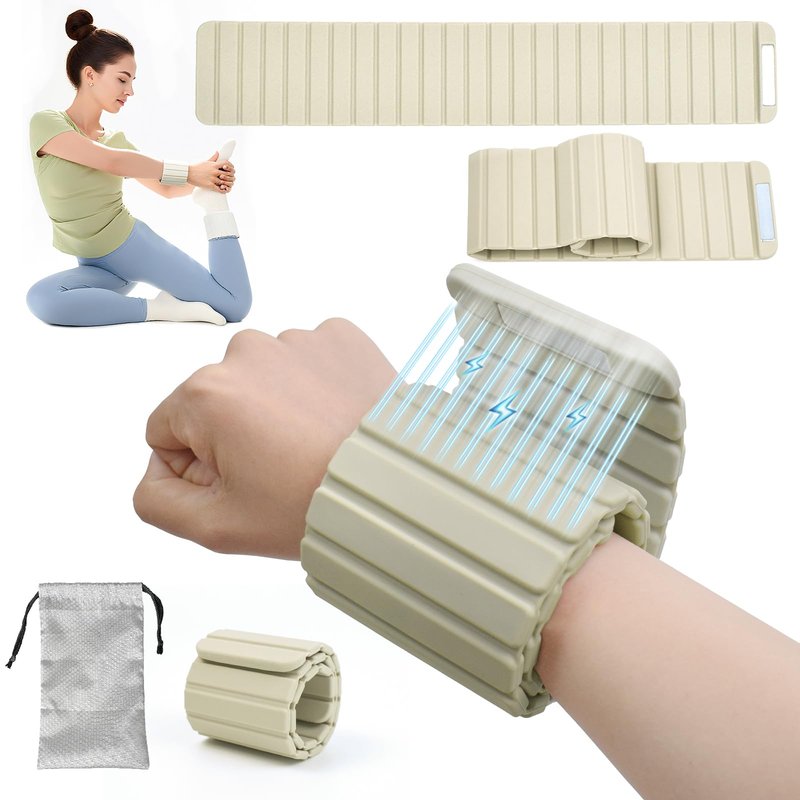 Ankle Weights and Wrist Weights for Women & Men - Adjustable Ultra-Thin Magnetic Design, Skin-Friendly Silicone with Steel Blocks for Yoga, Pilates, Swimming,Gym, Arm & Leg Weights Set of 2 (2Lb Each)