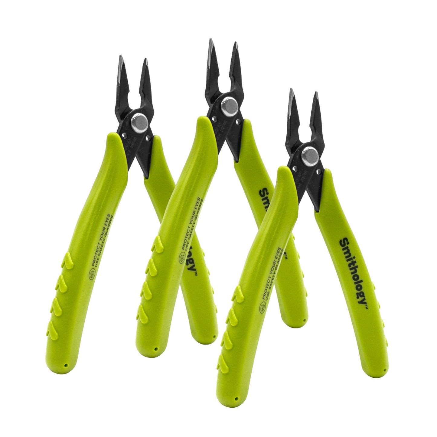 Smithology 5.3" Mini Needle Nose Pliers 3-Pack | Precision Long Nose Pliers with Serrated Jaws, Perfect for Jewelry Making, Electronics & Crafts