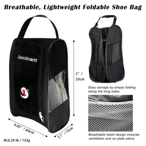 Athletic Golf Shoe Bag - Zippered Shoe Carrier Bags Sports Shoe Case (White)