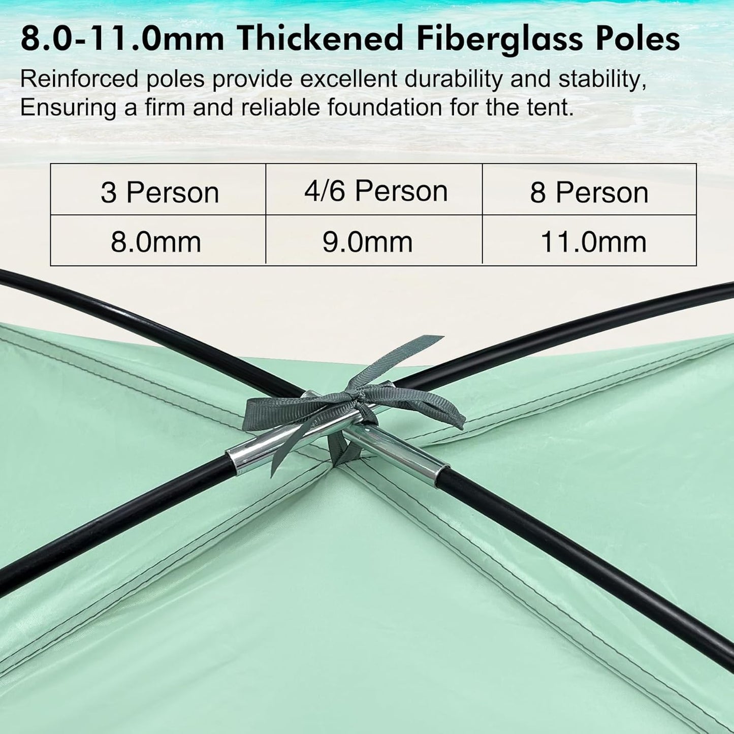 WhiteFang Beach Tent - Anti-UV Portable Sun Shade Shelter for 3-8 People | Extendable Floor & Ventilating Mesh Windows