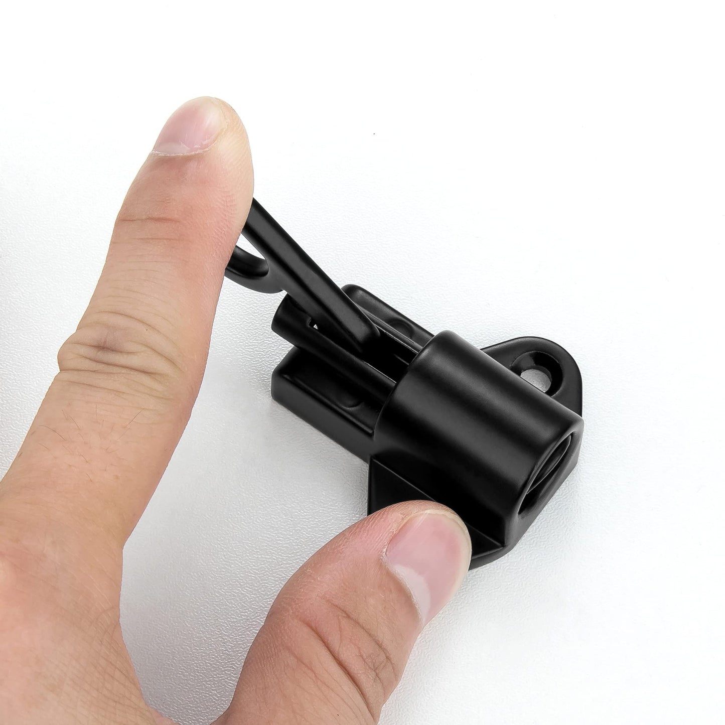 INIRET 3 Packs Self-Closing Latches，Black Spring Door Lock，Resilient Bolt Latch Aluminum Alloy Safety Automatic Spring Barrel Slide Door Lock with Screws,Used for Gate,Window and Cabinet etc…