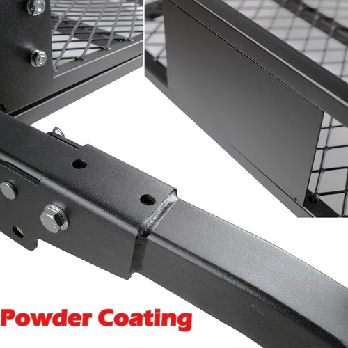 Fouwick Folding Trailer Hitch Mount Cargo Carrier - 500LBS Capacity, 60"x20"x6", Powder Coated Luggage Rack