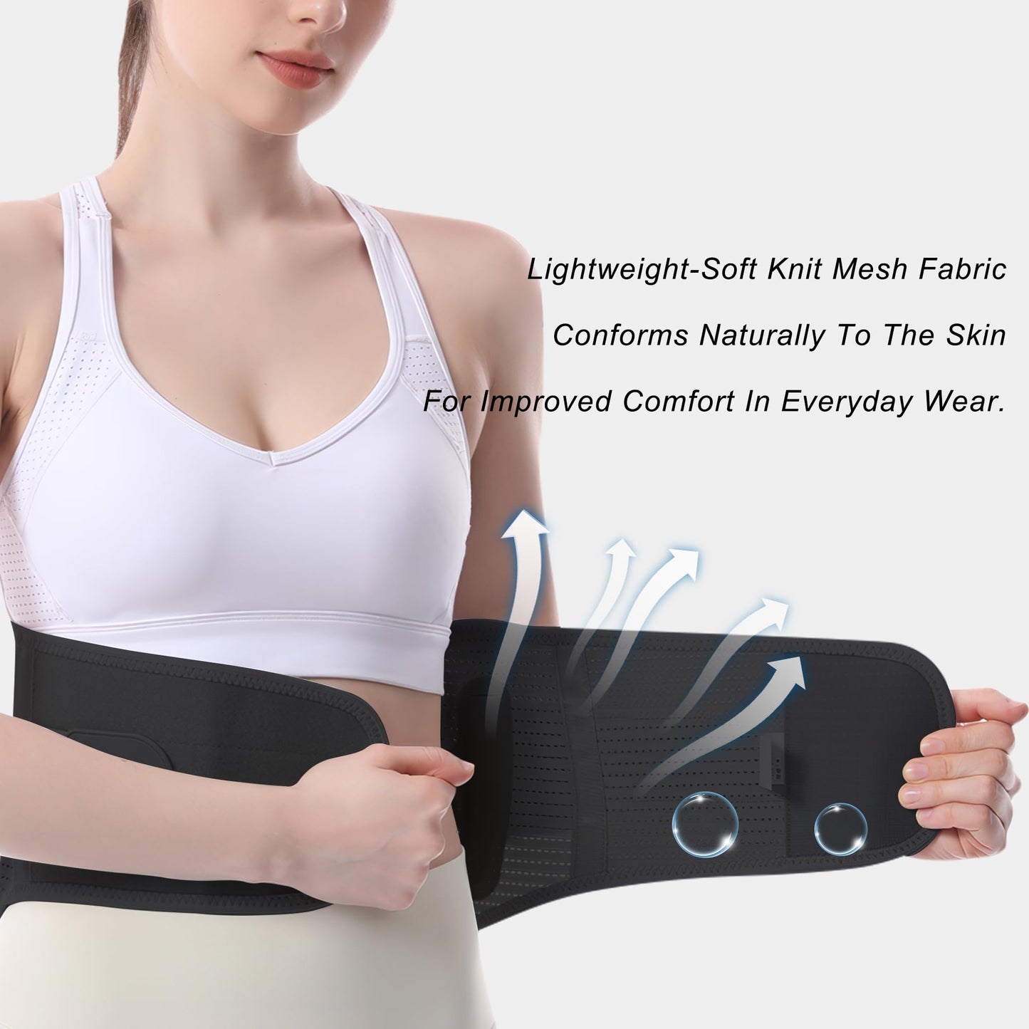 DOKIBI Back Brace for Lower Back Pain Relief for Women Adjustable Lumbar Support Belt Breathable Mesh for Herniated Disc,Sciatica,Scoliosis with Removable 3D Pad Home Work Sports