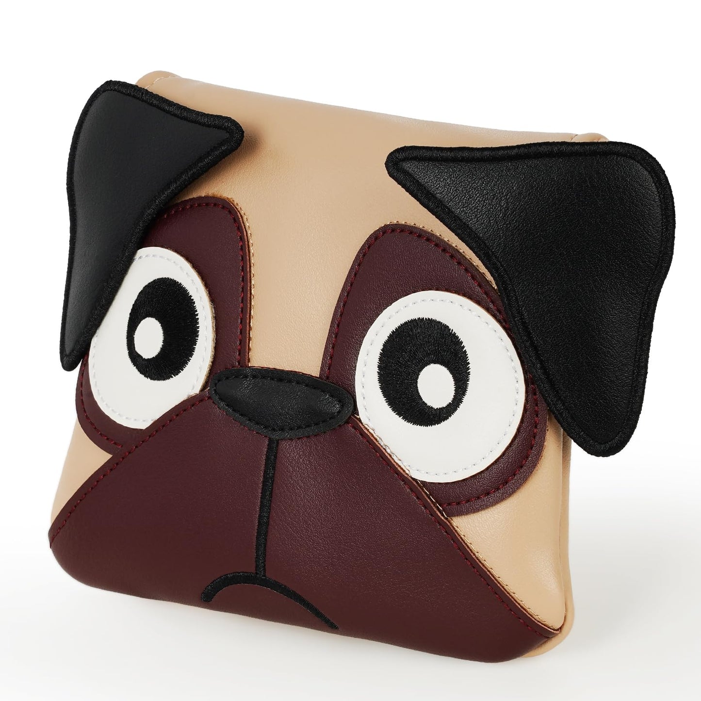 Big Crazy Golf Club Head Covers, Putter Cover with Strong Magnetic Closure, Driver Headcover, Square Mallet DF3 Putter Cover, Waterproof, Funny Design French Bulldog Pug Dog, Funny Golf Gift