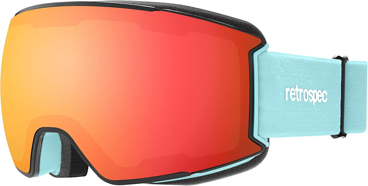 Retrospec Zenith Ski Goggles - 100% UV Protection & Anti-Fog | Unisex Snowboard Goggles for All Ages