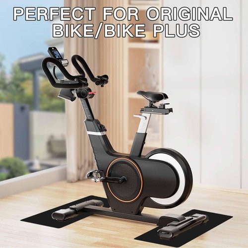 2-Pack Non-Slip Exercise Bike Mat for Peloton & Concept 2 Rower - Protects Hardwood Floors & Carpets - Gym Equipment Mat for Spin Bikes, Trainers, Home Workouts (11.8 inches x 23.6 inches)