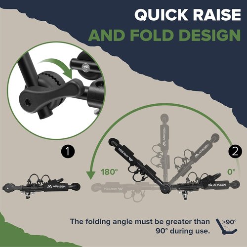ARKSEN Universal Folding Kayak Roof Rack - Heavy Duty Adjustable J-Bar Carrier for Cars, SUVs & Trucks