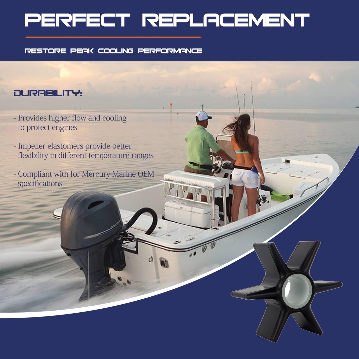 8M0100526 Water Pump Repair Kit – Complete 15-Piece Kit for Mercury/Mariner Outboards & MerCruiser Sterndrives, Perfect Replacement Mercruiser Alpha One Gen 2 Impeller Kit