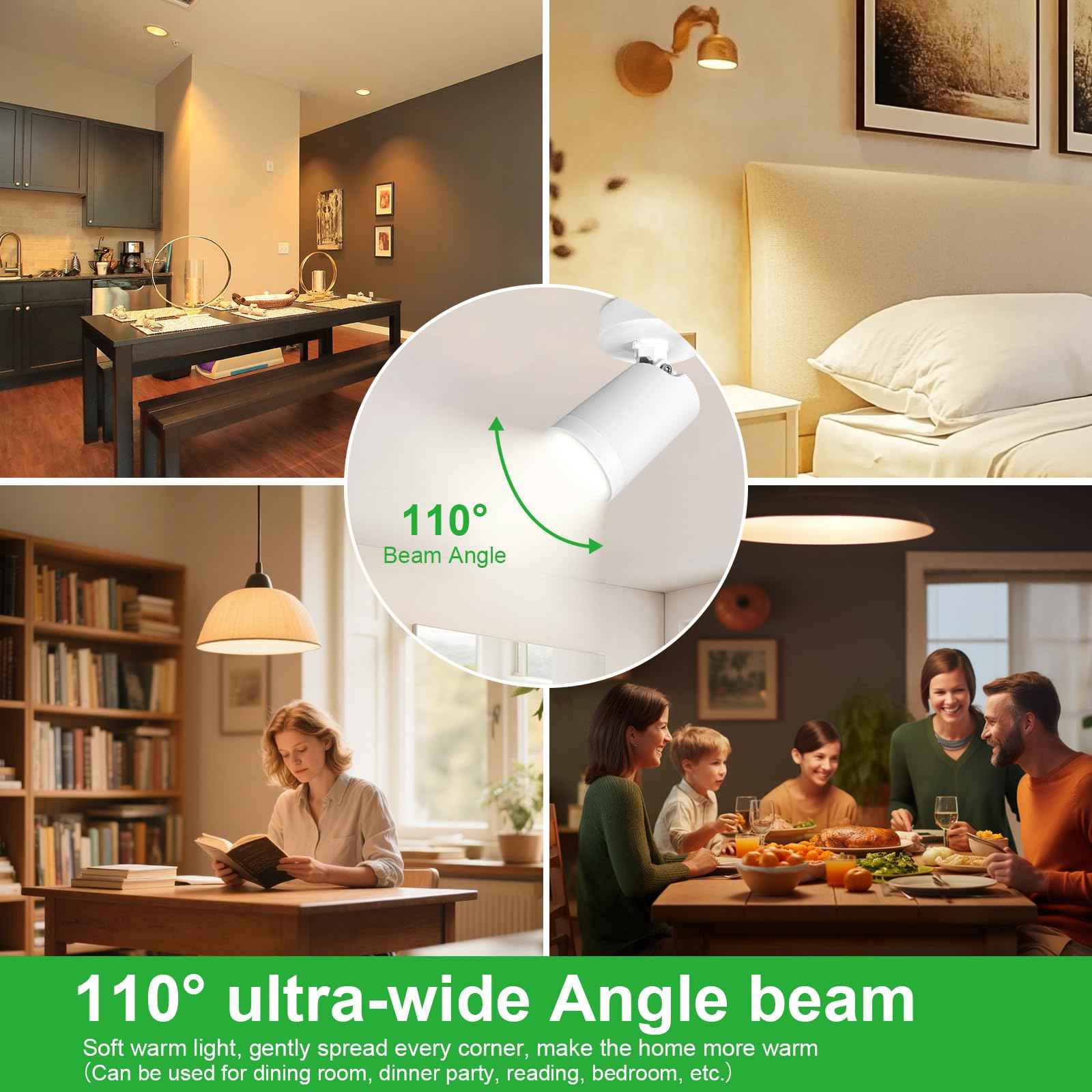 faryeson Dimmable GU10 LED Light Bulbs - 5W Energy-Efficient, 700 Lumens Soft White (3000K), 110° Flood Beam, Ideal Replacement for Halogen Bulb in Recessed & Track Lighting, 6-Pack