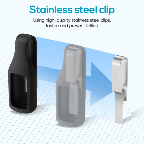 lepmok Clip Holder Accessory for Fitbit Charge 6/5, 2-Pack (Sangria/Black)