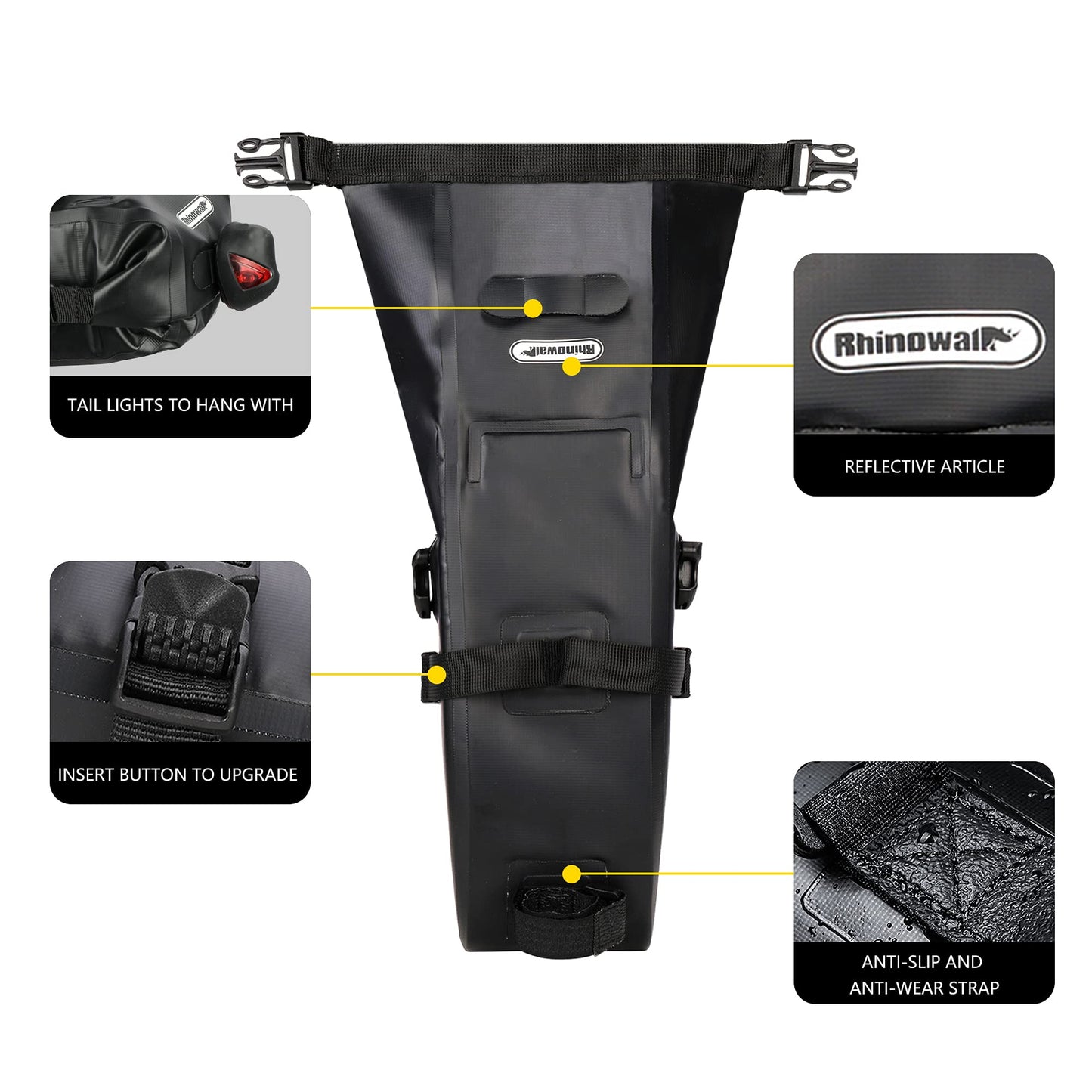 Rhinowalk Bike Saddle Bag Waterproof Bicycle Bag Cycling Seat Bag Mountain Road Portable Storage Bag, 2.5L