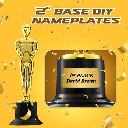 Bedwina Gold Trophy Awards - Pack of 36 Bulk Golden Statues for Winners & Appreciation Gifts