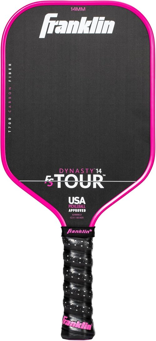 Franklin Sports Pro Pickleball Paddles - Tour Series Raw Carbon Fiber T700 - USA Approved | Unibody Design - Gray, Blue & Pink